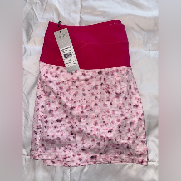 NWT Adidas Women's Pink Golf Tour Animal Print Pull On Skort Size Medium Size L - Picture 1 of 7